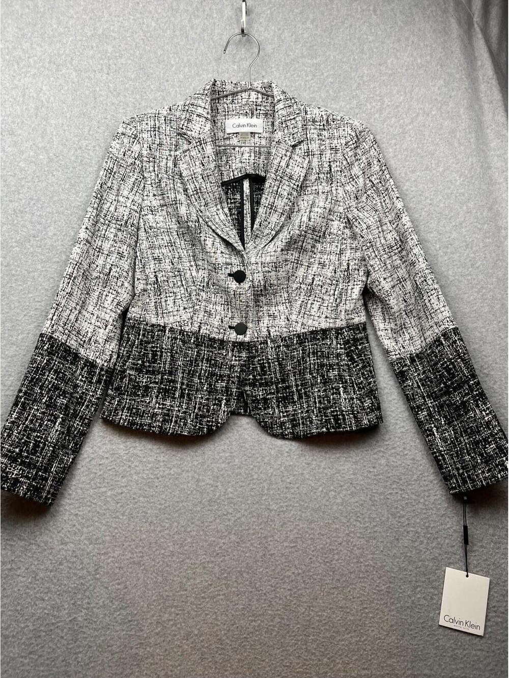 Calvin Klein Suit Separate Jacket Women Petite Size 6 Unstructured Blazer Career